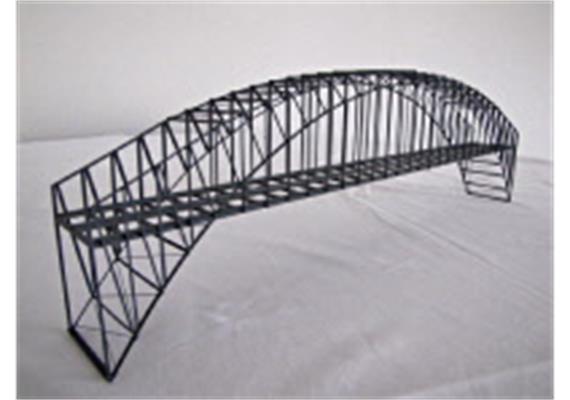 HACK 23150 Bogenbrücke 50 cm 2gleisig grau BN50-2, Fertigmodell aus Weissblech - N (1:160)