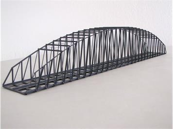 HACK 23170 N Bogenbrücke 50 cm 2gleisig grau BN50-A-2, Fertigmodell aus Weissblech