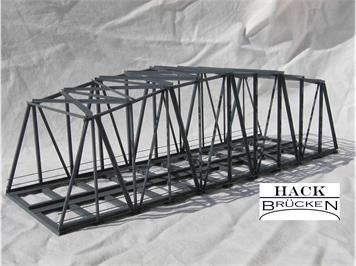 HACK 13200 HO Bogenbrücke 30 cm 2-gleisig grau, B30-2 Fertigmodell aus Weissblech