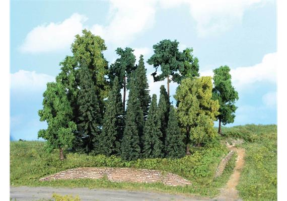 HEKI 1957 20 Bäume und Tannen, 7 - 18 cm - H0 (1:87)