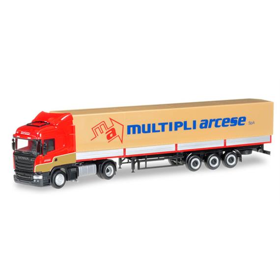 Herpa 304061 Scania R'13 HL Planen-Sattelzug "Multipli Arcese"