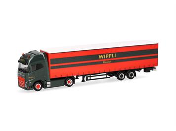 Herpa 319171 Volvo FH GL XL Electric Gardinenplanen-Sattelzug "Wipfli" (CH) - H0 (1:87)
