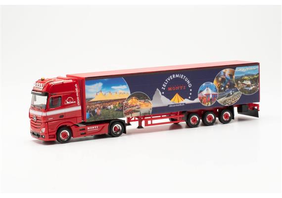 Herpa 953474 Mercedes-Benz Actros '18 Gigaspace Gardinenplanensattelzug Circus Monti - H0 | Bild 1