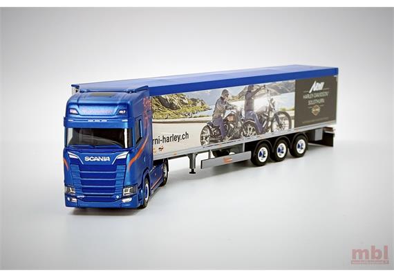 Herpa 957205 Scania CS20 HD Schubboden-Sattelzug "Rüegsegger/Harley Davidson" - H0 (1:87) | Bild 2