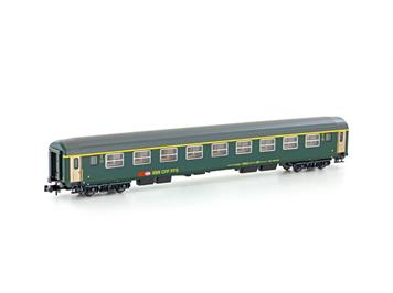 Hobbytrain 23120 SBB RIC Personenwagen 1. Klasse, neues Logo, inkl. Innenbl. - N (1:160)