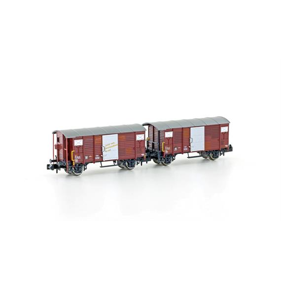 Hobbytrain 24202 2tlg. Güterwagen Set K2 SBB braun, Ep.IV - N 1:160