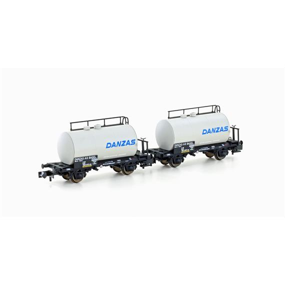 Hobbytrain 24834 2ER SET LEICHTBAU-KESSELWAGEN DB/DANZAS, EP.IV - N (1:160)