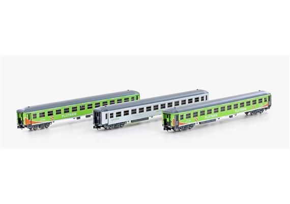 Hobbytrain 95004 Flixtrain Set 4, 3er Set Personenwagen Bimz 264, Ep.VI - N (1:160)