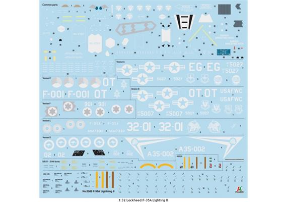 Italeri 2506 F-35 A Lightning II Lockheed Martin CTOL Version mit 6 Decal-Vers. - 1:32 | Bild 5