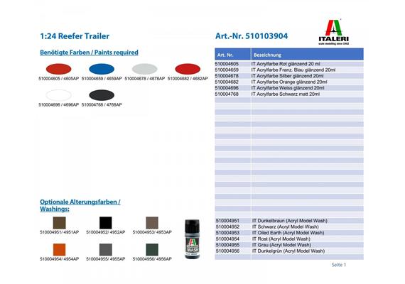 Italeri 3904 Reefer Trailer - Massstab 1:24 | Bild 3