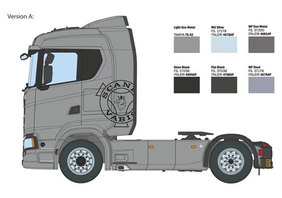 Italeri 3971 Scania S770 4x2 Normal Roof GreyCap - Massstab 1:24 | Bild 4