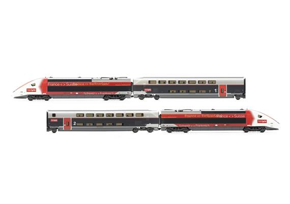 Jouef HJS2414S TGV Euroduplex Lyria 4teiliger Triebzug, DC 2L, digital DCC mit Sound - H0 | Bild 1