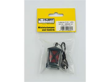 Kahlert 29626 LED-Laterne aus Kunststoff, rotes Glas, 4 cm