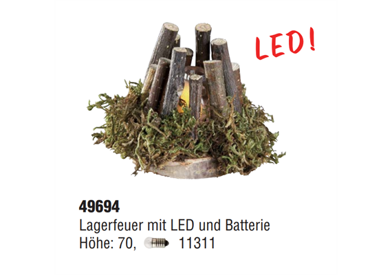 Kahlert 49694 Lagerfeuer LED mit Batteriefach