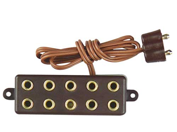 Kahlert 69460 Verteilerleiste mit Stecker für Trafo, 5 Steckplätzen, braun