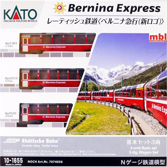 Kato 10-1655 Bernina-Express 3-teiliges Personenwagenset - N (1:160)