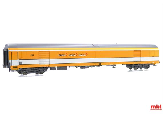L.S.Models 47282 SBB Postwagen "DIE POST" CH, (ex. PTTFrance), gelb/weiss, H0 | Bild 2