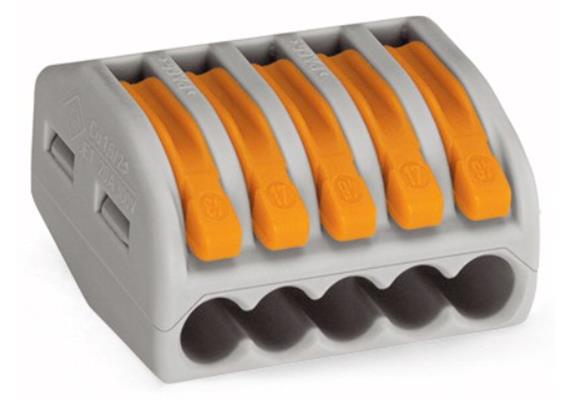 Leuchtenklemme 5 x 0,14 - 4 mm² WAGO grau