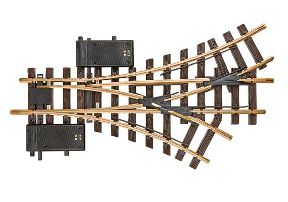 LGB 12360 elektrische Dreiwegweiche, R1, 30° - Spur G IIm (1:22,5)