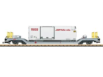 LGB 45926 RhB Containerwagen mit einem Kühlcontainer der Rhätischen Bahn, G IIm (1:22,5)