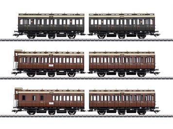 Märklin 42047 Drei 3-achsige Abteilwagen-Set KPEV, mit LED Innenbeleuchtung - H0 (1:87)