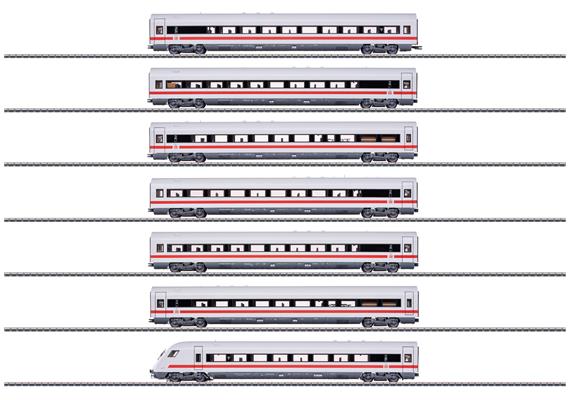 Märklin 42930 ICE-Schnellzugwagen-Set der DB AG, 7-teilig mit LED-Innenbeleuchtung - H0