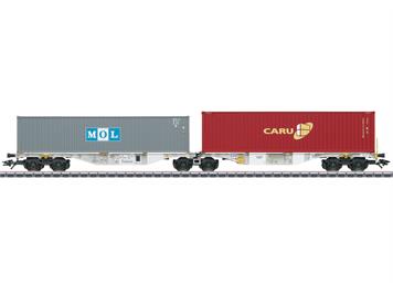 Märklin 47811 6-achsiger Doppel-Containertragwagen mit Gelenk der AAE Railease - H0 (1:87)
