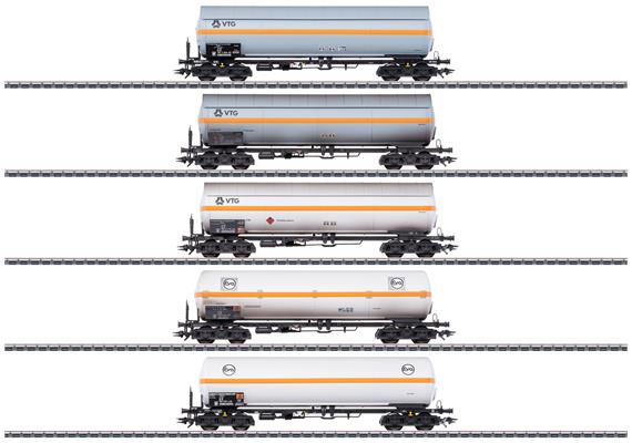 Märklin 48480 Druckgas-Kesselwagen-Set VTG und Eva, 5-teilig, MHI - H0 (1:87) | Bild 1