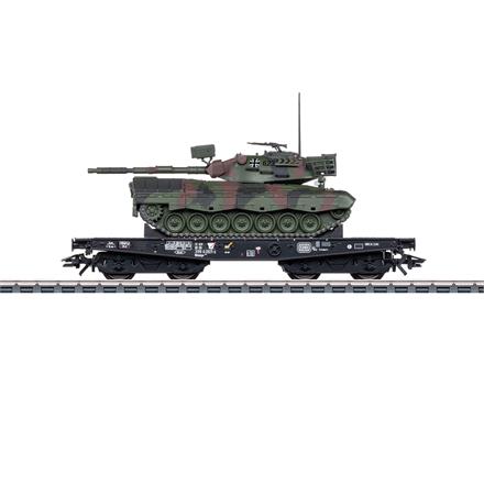 Märklin 48879 DB Schwerlast-Flachwagen Rlmmps mit Leopard 1A1, AC 3L - H0 (1:87)