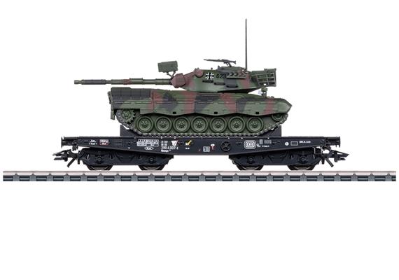 Märklin 48879 DB Schwerlast-Flachwagen Rlmmps mit Leopard 1A1, AC 3L - H0 (1:87)