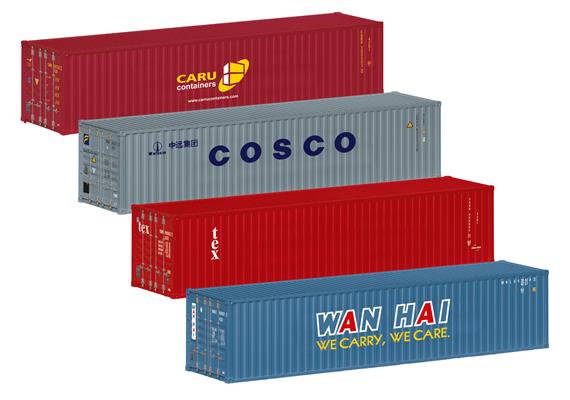 Märklin 76552 Container-Set 40ft.-Standard-Boxcontainer unterschiedlicher Firmen - H0