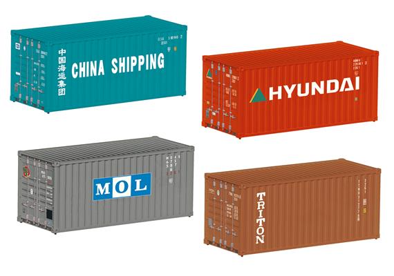 Märklin 76553 Vier 20ft.-Standard-Boxcontainer unterschiedlicher Firmen - H0 (1:87)