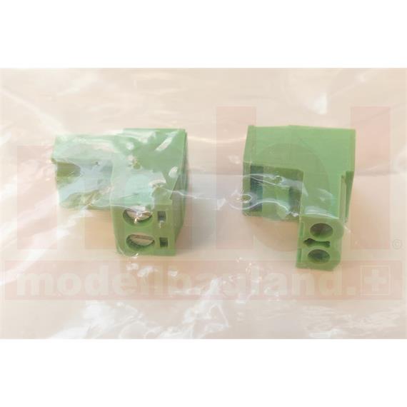 Märklin E611719 Stecker grün 2-polig für Gleisanschluss CS2 und CS3, 2 Stück