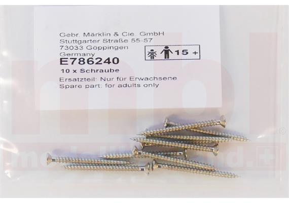 Märklin E786240 Linsensenkschraube für Stellpult Märklin, 10 Stück