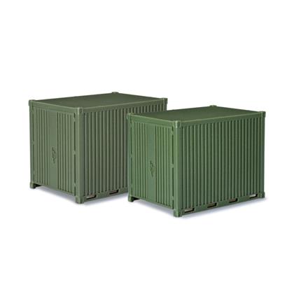miniTanks (Herpa) 744713 Zubehör 10 ft. Gerätecontainer, 2 Stk. - H0 (1:87)