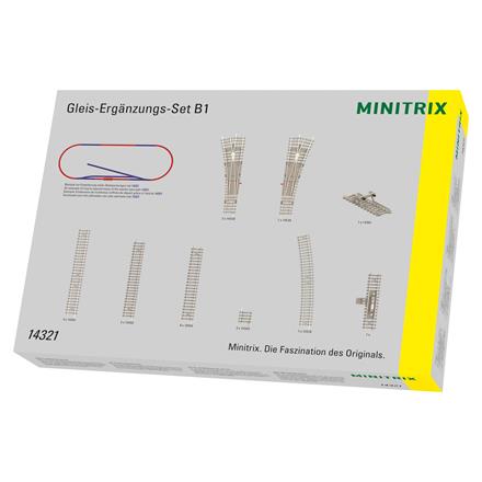Minitrix 14321 Gleis-Ergänzungs-Set B1, Betonschwellen-Gleis - N (1:160)
