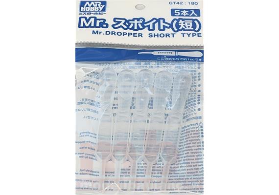 Mr. Hobby (Gunze Sangyo) GT42 Mr. Dropper, Kunststoff-Pipette, klein 5 Stück