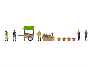Noch 16226 Figuren-Themenwelt „Obststand" - H0 (1:87)