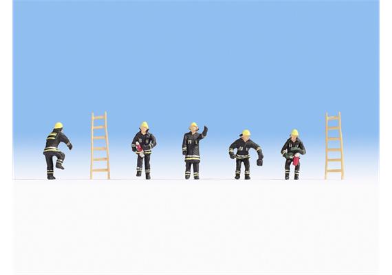 Noch 36021 Feuerwehr (schwarze Schutzanzüge) N