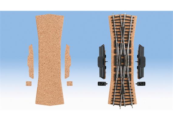 NOCH 50432 Kork-Formteil Doppelkreuzungsweiche 3mm (passend für Märklin 2257 und 2275)