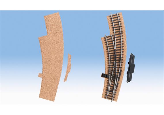 NOCH 50434 Kork-Formteil Bogenweiche links 3mm (passend für Märklin Nr. 2268)