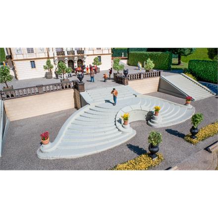 Noch 58315 Freitreppe, geschwungen, 20,5 cm x 10 cm x 2,6 cm - H0 (1:87)