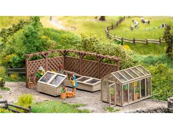 Noch 66805 Laser-Cut Deko-Set "Im Garten - H0 (1:87)