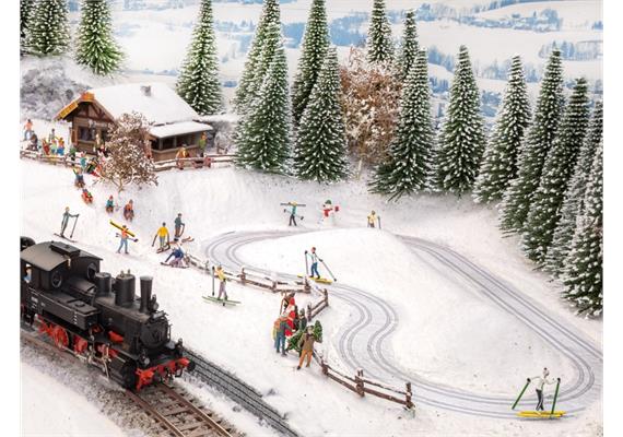 Noch 66832 Langlauf Loipe mit Apres-Ski Hütte - H0 (1:87) | Bild 1