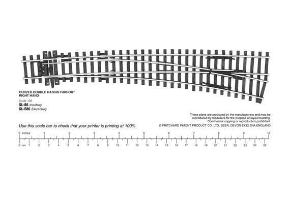 Peco SL-86 Bogenweiche rechts 12°, Code 100 - H0 1:87 | Bild 1
