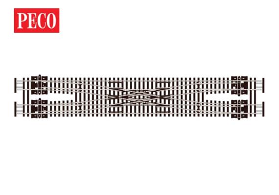 Peco SL-E383F Code 55 Doppelte Gleisverbindung (Hosenträger), electrofrog - N (1:160)