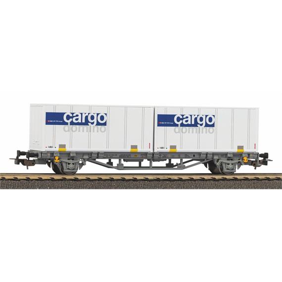 PIKO 58732 CH-AAE Containertragwagen bel. mit 2 20' Container Cargo Domino Ep. V - H0