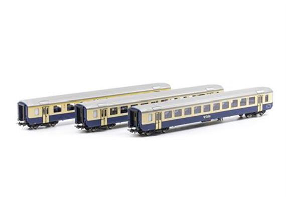 PIKO 96793 BLS Personenwagenset EWI 1 x A, 2 x B, AS-türen, Omegalogo, 3teilig, DC, H0 | Bild 6