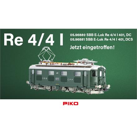 PIKO 96881 SBB E-Lok Re 4/4 I 1.Serie 401 grün Ursprung,DCS Ep III - H0 (1:87)