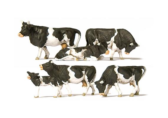 Preiser 10145 Kühe, schwarz gefleckt - H0 (1:87)